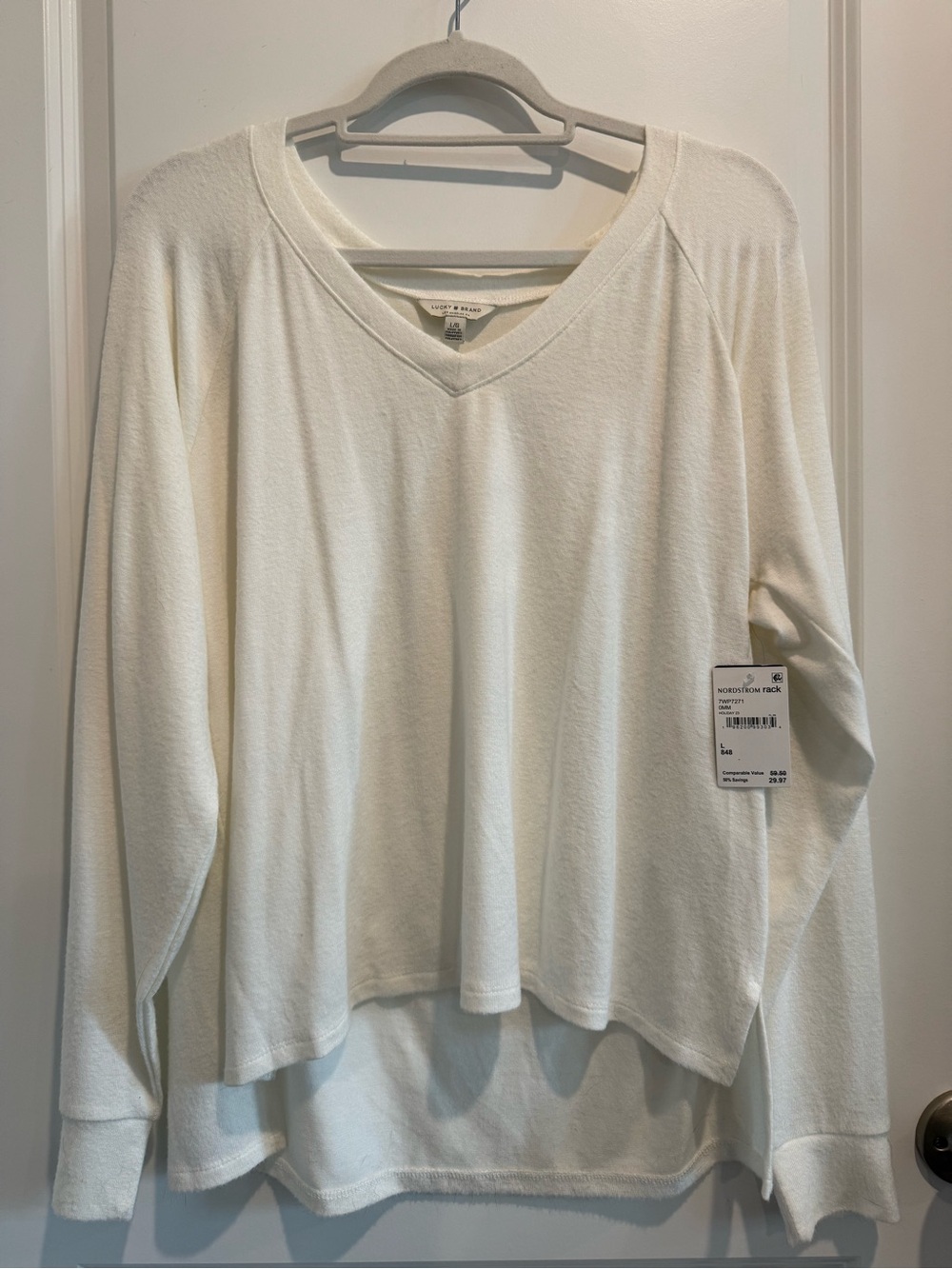 Lucky Brand Cream V-Neck Long Sleeve Tunic